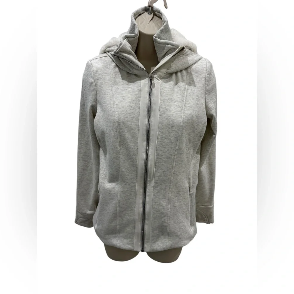 Darling Athleta Ivory Faux‎ Fur Lined Hooded Jacket  Polyester Size Small, Coat - Picture 3 of 8